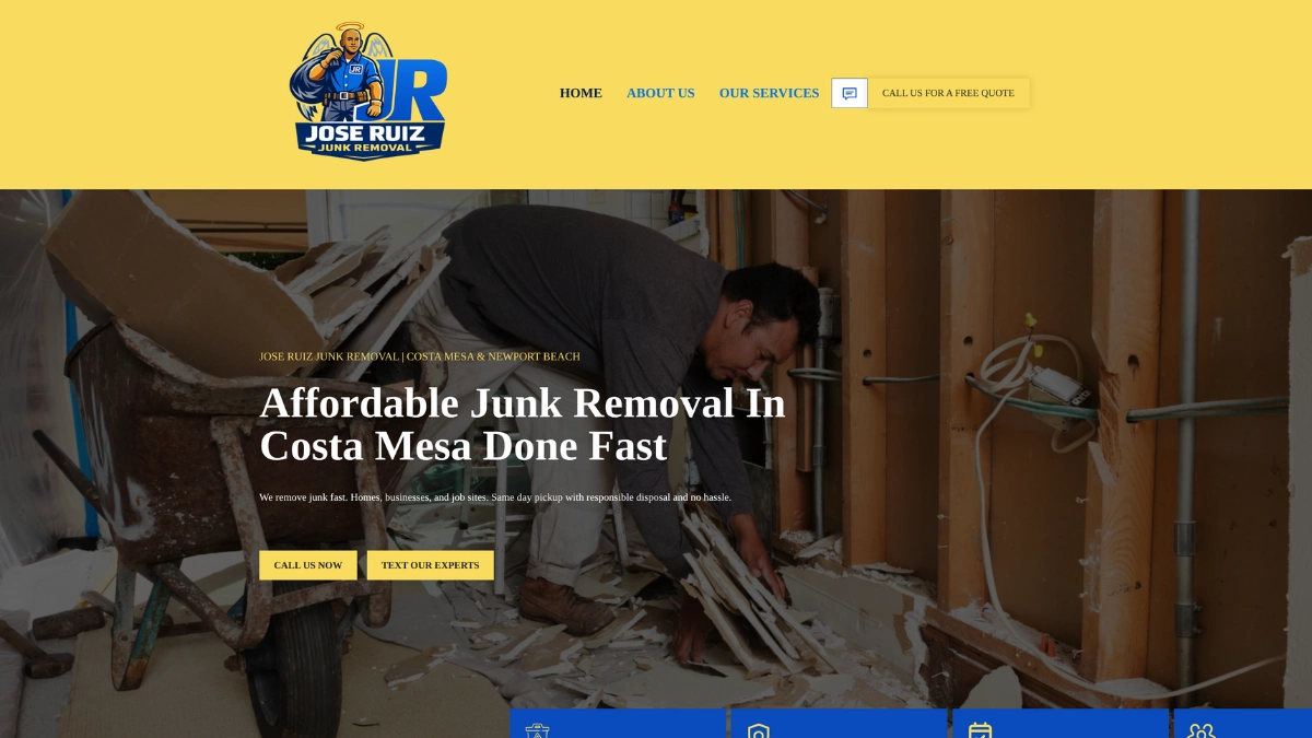Affordable junk removal service in Costa Mesa and Newport Beach for homes and businesses