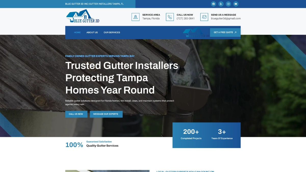 Gutter installers in Tampa Florida seamless gutter installation home